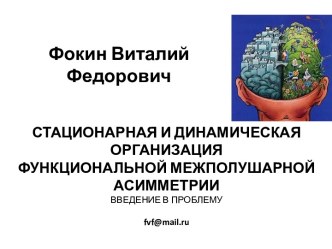 Стационарная и динамическая организация функциональной межполушарной асимметрии. Введение в проблему