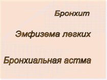 Бронхит. Эмфизема легких. Бронхиальная астма