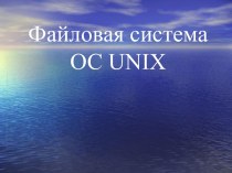Файловая система ОС UNIX