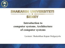 Introduction to computer systems. Architecture of computer systems