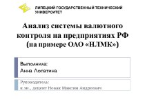 Анализ системы валютного контроля на предприятиях РФ