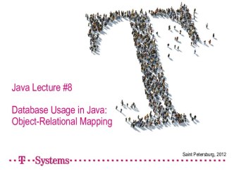 Database usage in java object-relational mapping. (Лекция 8)