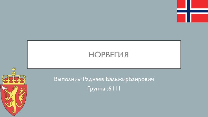 НОРВЕГИЯВыполнил: Раднаев БальжирБаировичГруппа :6111