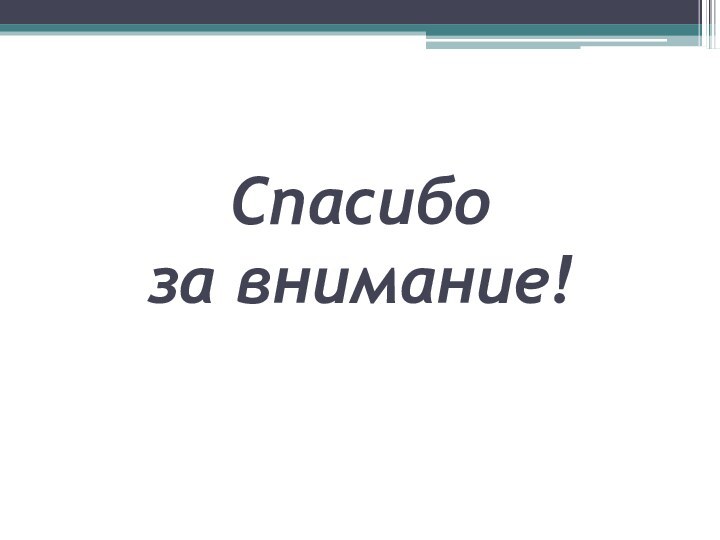 Спасибо  за внимание!