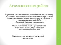 Аттестационная работа. Образовательная программа внеурочной деятельности