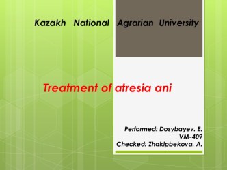 Treatment of atresia ani