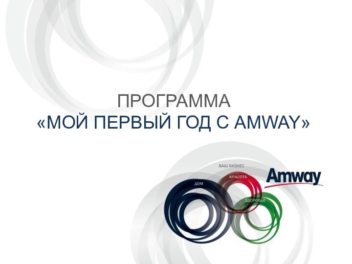 ПРОГРАММА«МОЙ ПЕРВЫЙ ГОД С AMWAY»