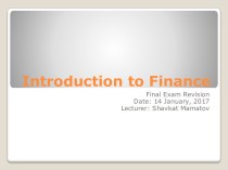 Introduction to finance