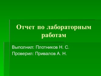 Отчет по лабораторным работам