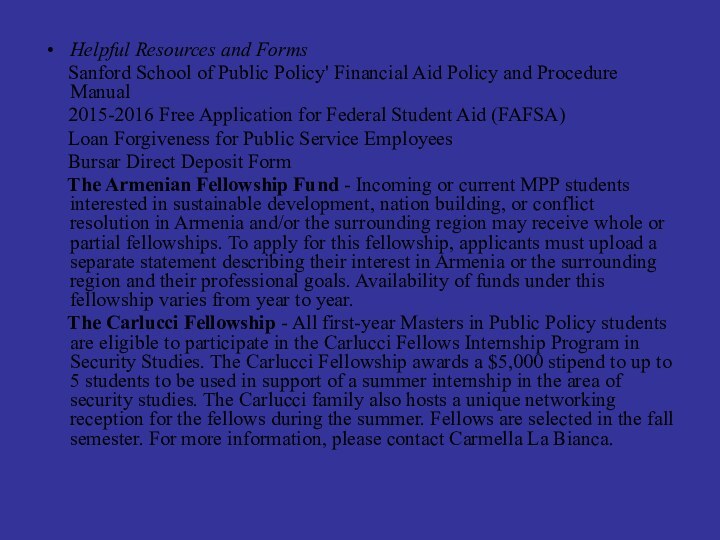 Helpful Resources and Forms   Sanford School of Public Policy' Financial