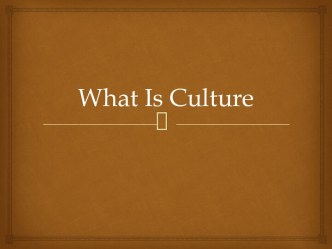 What is culture