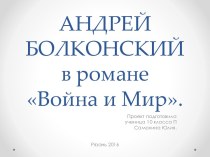 Андрей Болконский в романе Война и Мир Л.Н. Толстого