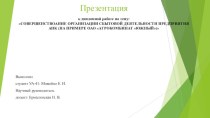 Совершенствоание организации сбытовой деятельности предприятия ОАО Агрокомбинат Южный