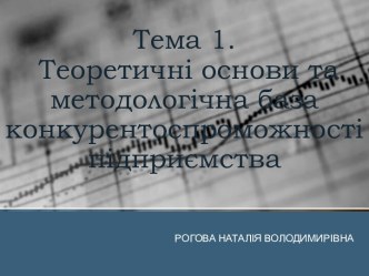 Теоретичні основи та методологічна база конкурентоспроможності підприємства. (Тема 1)