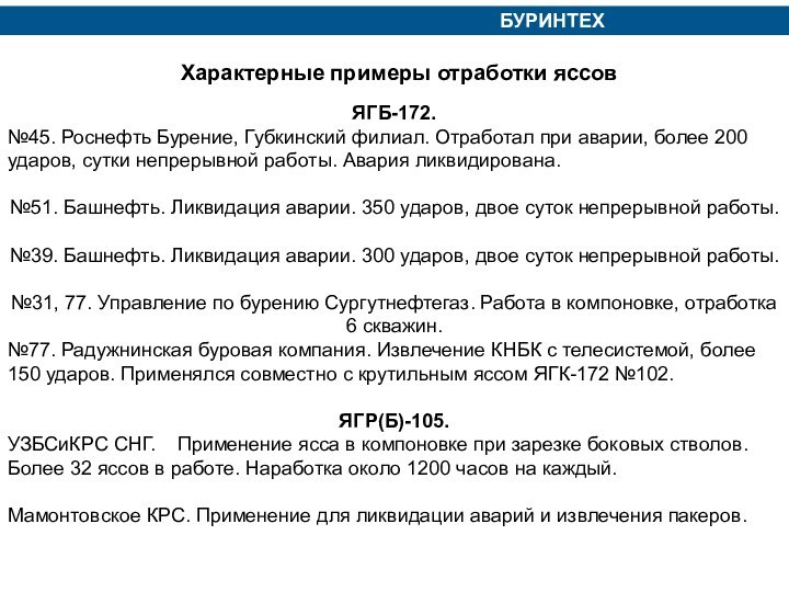 ЯГБ-172.№45. Роснефть Бурение, Губкинский филиал. Отработал при аварии, более 200 ударов, сутки