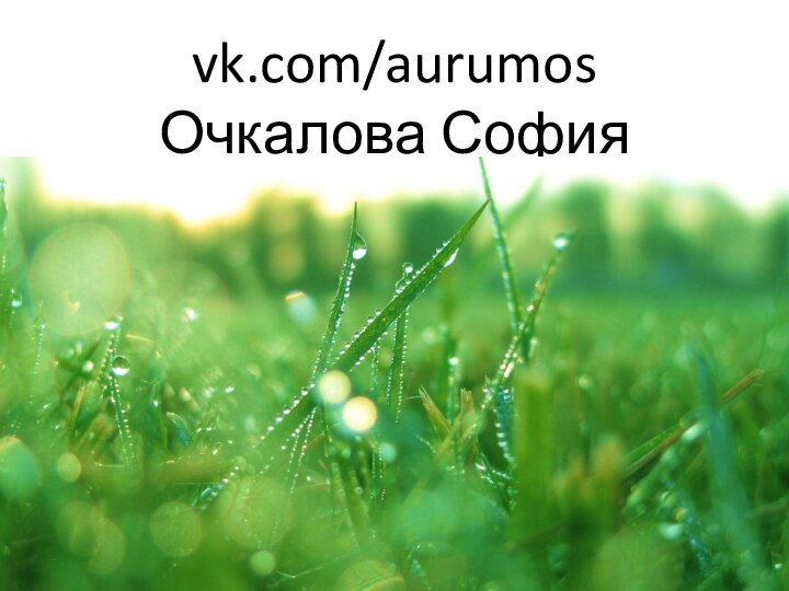 vk.com/aurumos Очкалова София