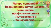 Лагерь с дневным пребыванием детей Цветик - семицветик. Профильная смена Путешествие в Каникулярию