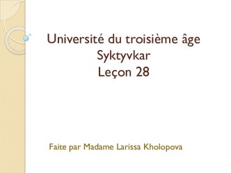 La complainte de l'heure de pointé. Leçon 28