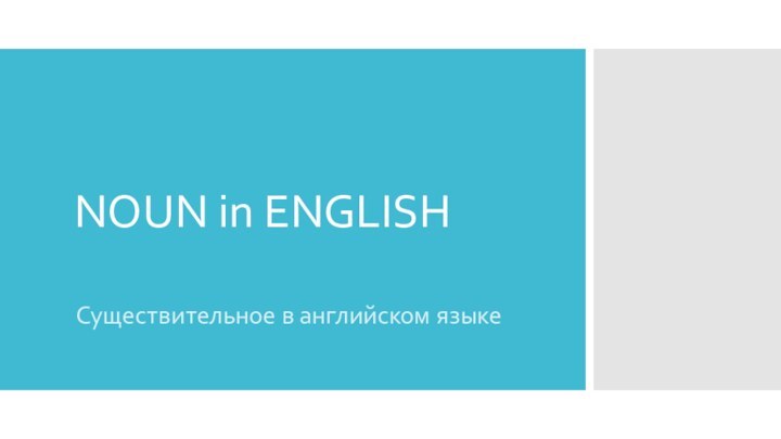 NOUN in ENGLISH  Существительное в английском языке