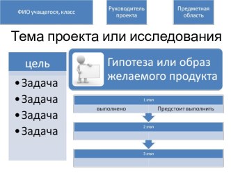 Шаблон оформления проекта или исследования