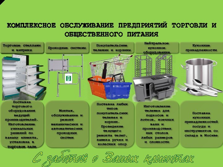 КОМПЛЕКСНОЕ ОБСЛУЖИВАНИЕ ПРЕДПРИЯТИЙ ТОРГОВЛИ И ОБЩЕСТВЕННОГО ПИТАНИЯ