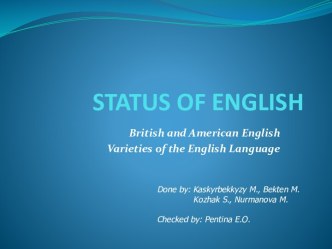 Status of English