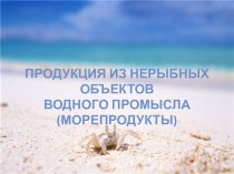 Продукция из нерыбных объектов водного промысла (морепродукты)