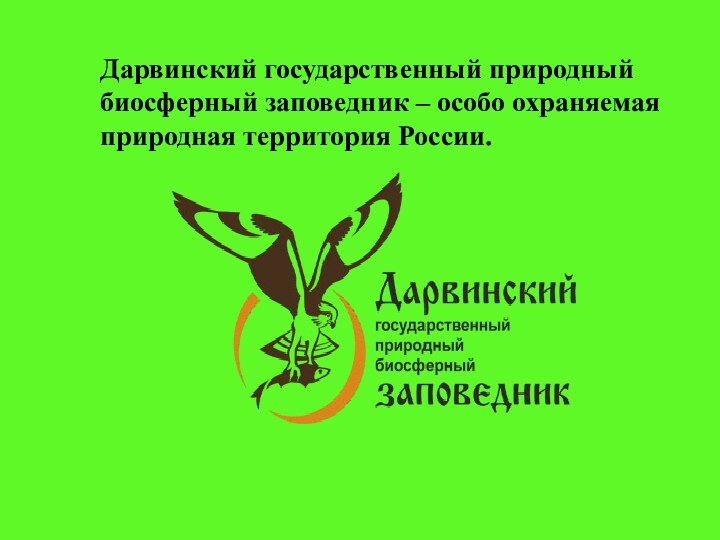 Дарвинский государственный природныйбиосферный заповедник – особо охраняемая природная территория России.