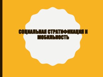 Социальная стратификация и мобильность