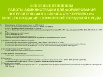 Основные принципы работы администрации для формирования потребительского спроса ЭЖР Куркино