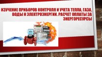 Приборы контроля и учета тепла, газа, воды и электроэнергии. Расчет оплаты за энергоресурсы