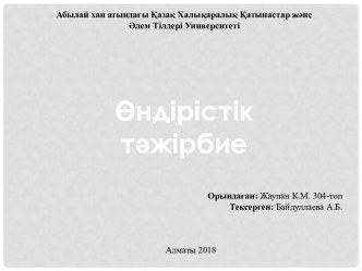 Оқу барысында алған теориялық білімді және практикалық дағдылануды пысықтау және аудару саласында кәсіптік құзіретке ие болу