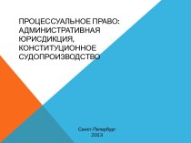 Процессуальное право. Административная юрисдикция, конституционное судопроизводство