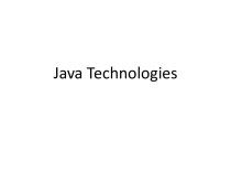Java Technologies. Organization