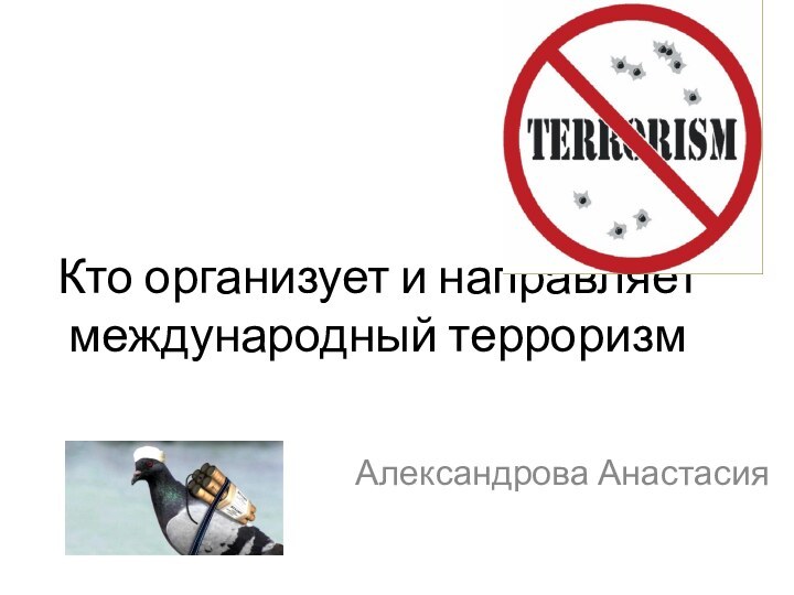 Кто организует и направляет международный терроризмАлександрова Анастасия