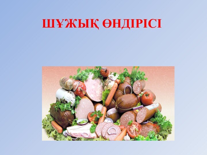 ШҰЖЫҚ ӨНДІРІСІ