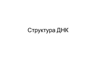 Структура ДНК