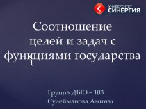 Соотношение целей и задач с функциями государства