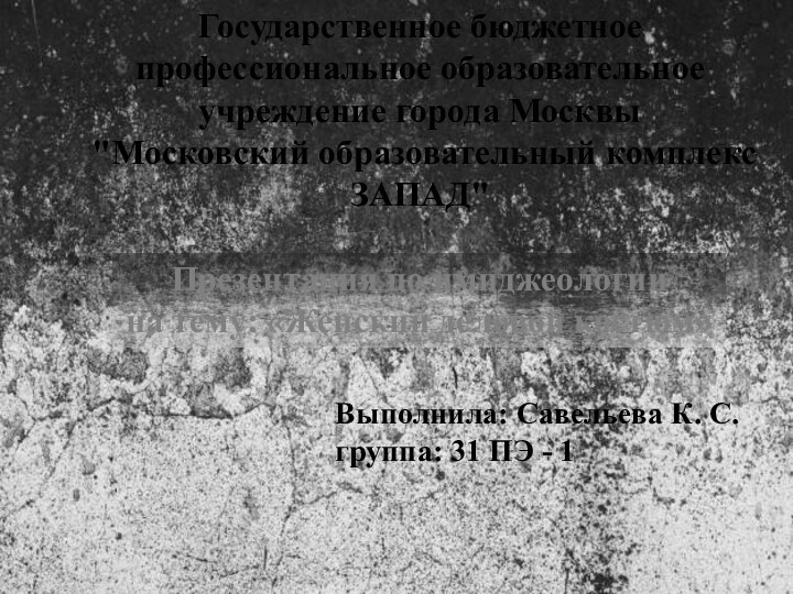 Государственное бюджетное профессиональное образовательное учреждение города Москвы 