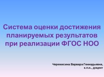 Система оценки достижения планируемых результатов при реализации ФГОС НОО