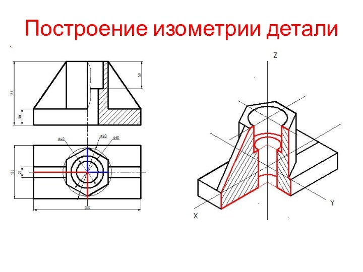 Построение изометрии детали