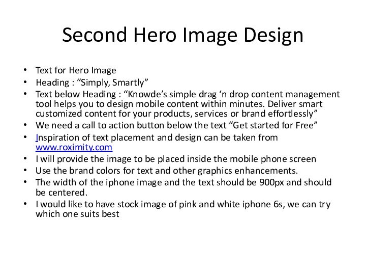 Second Hero Image DesignText for Hero Image Heading : “Simply, Smartly”Text below