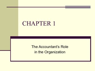 The Accountant’s Role in the Organization