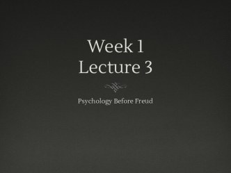 Psychology before Freud