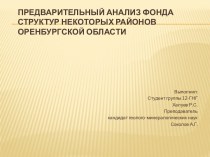 Предварительный анализ фонда структур некоторых районов Оренбургской области