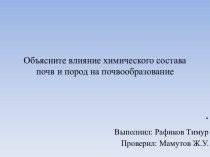 Влияние химического состава почв и пород на почвообразование