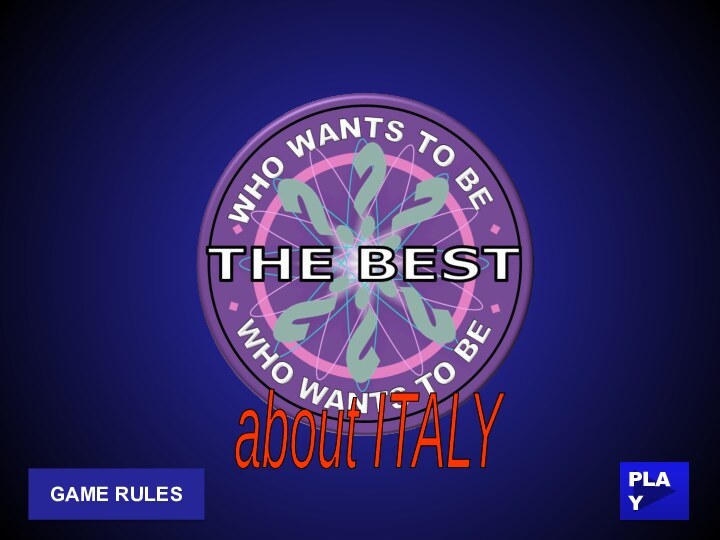 PLAYGAME RULESHow much do you know about ITALY