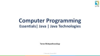 Computer Programming Essentials| Java | Java Technologies