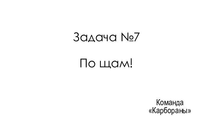 Задача №7  По щам!Команда «Карбораны»