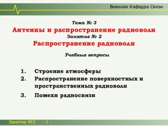 Антенны и распространение радиоволн